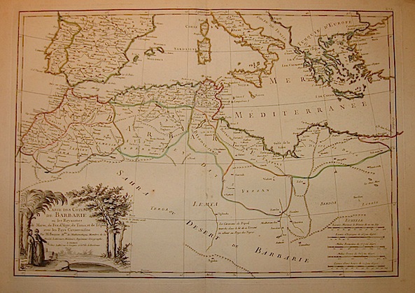 Bonne Rigobert Carte des cotes de Barbarie... 1762 Parigi